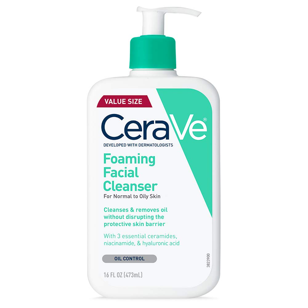 Revitalize Your Skin with CeraVe Foaming Facial Cleanser – Daily Face Wash for Oily Skin Infused with Hyaluronic Acid, Ceramides, and Niacinamide – Fragrance-Free and Non-Drying, 16 Fl Oz