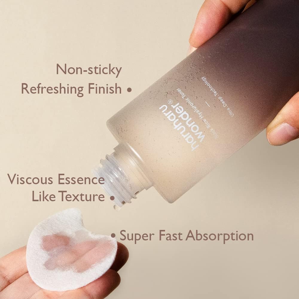 Wonder Black Rice Hyaluronic Toner - Achieve Deep Hydration and Glass Skin with Vegan-Friendly Formula, Infused with Lavender Oil and Skin-Plumping Hyaluronic Acid, 5.1 Fl.Oz