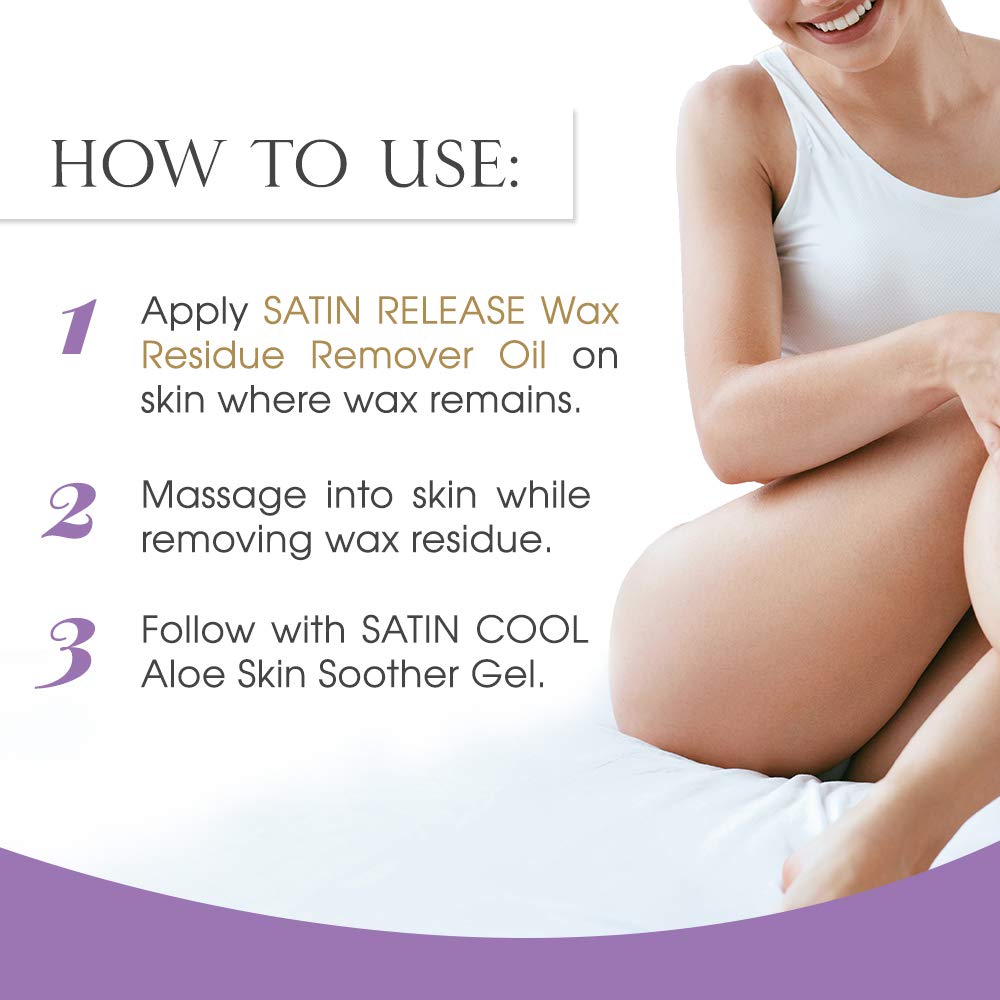Satin Smooth Release Wax Residue Remover Oil - 16 Oz | Effortlessly Eliminate Sticky Residue After Hair Removal for Flawless Skin