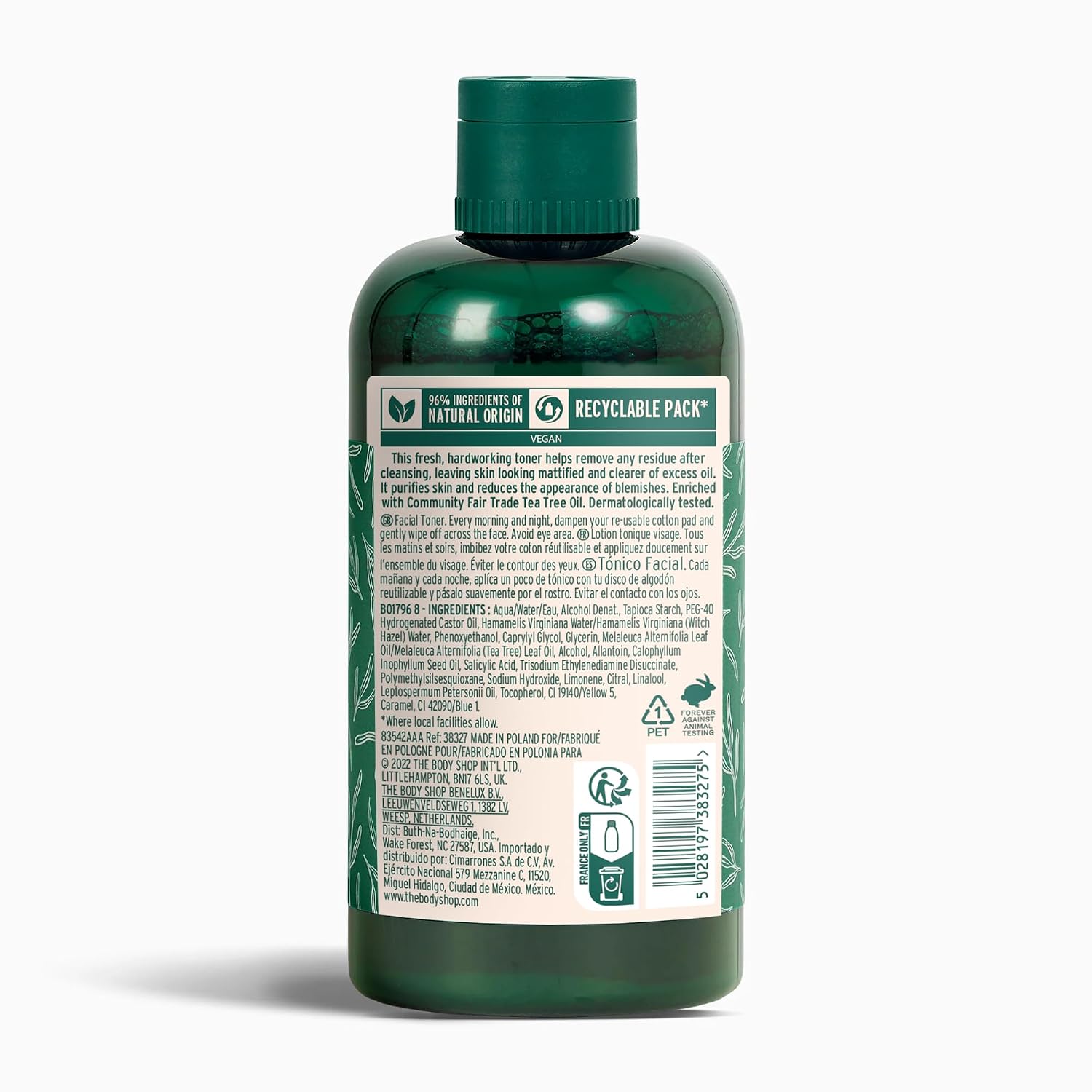 Revitalize Your Skin with The Body Shop Vegan Facial Cleanser Toner - 250 Ml / 8.4 Oz