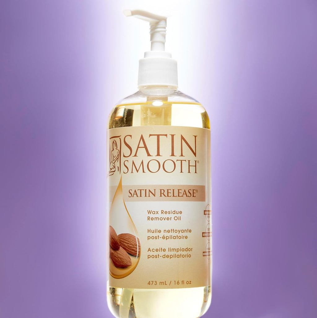 Satin Smooth Release Wax Residue Remover Oil - 16 Oz | Effortlessly Eliminate Sticky Residue After Hair Removal for Flawless Skin