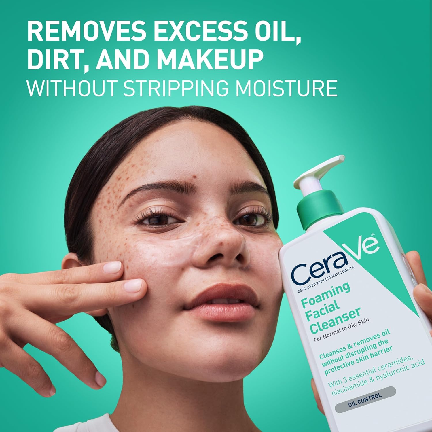 Revitalize Your Skin with CeraVe Foaming Facial Cleanser – Daily Face Wash for Oily Skin Infused with Hyaluronic Acid, Ceramides, and Niacinamide – Fragrance-Free and Non-Drying, 16 Fl Oz