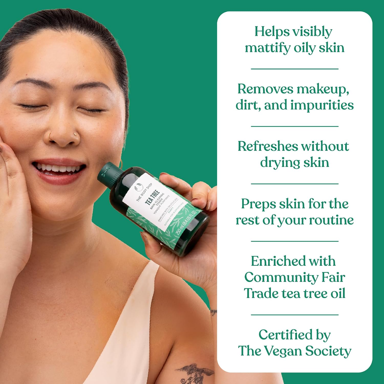 Revitalize Your Skin with The Body Shop Vegan Facial Cleanser Toner - 250 Ml / 8.4 Oz