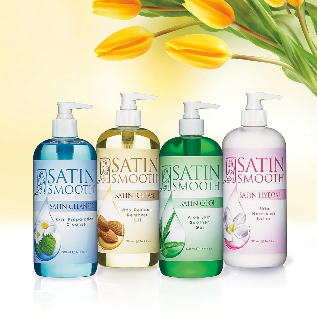 Satin Smooth Release Wax Residue Remover Oil - 16 Oz | Effortlessly Eliminate Sticky Residue After Hair Removal for Flawless Skin